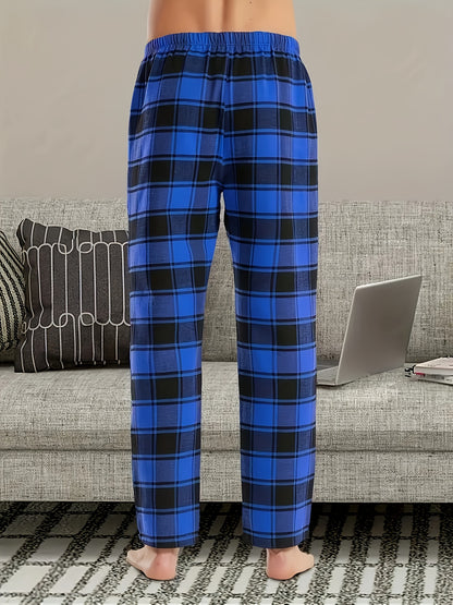 3-piece Men's Casual Plaid Long Pants Pajamas For Spring And Summer, Autumn And Winter Home Clothes Fashion Trend Pants Pajamas - Suitable Four Seasons To Wear