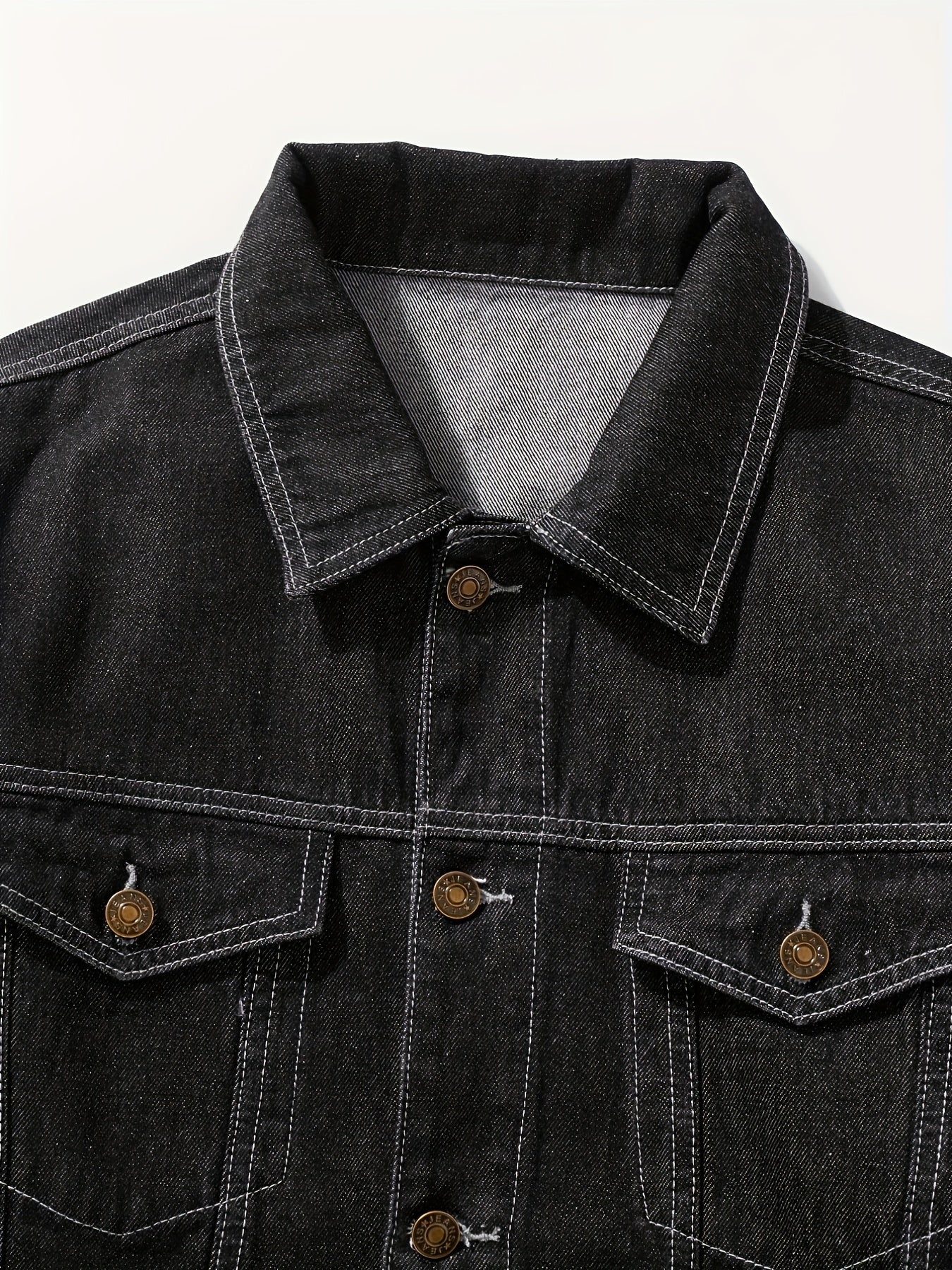 Men'S Vintage Denim Jacket, Casual Urban Style Multi-Pocket Denim Coat