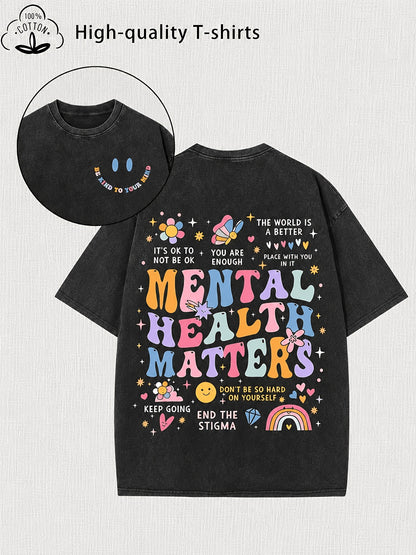 Trendy Women'S Retro Printed T-Shirt - Made from 230G Thick, Featuring a Retro Street Style with a Crew Neck And Short Sleeves. It'S Machine Washable And Ideal for Casual Wear in Spring And Summer, Offering a Unique Loose Fit