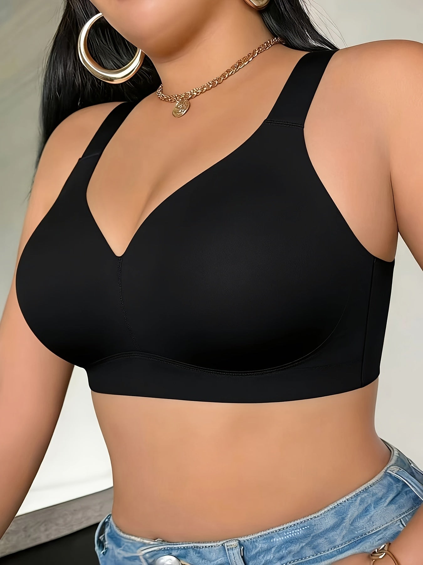 Bras for Women Supportive Wireless Push Up Bra Full Coverage No Underwire Seamless Plus Size for Older Women