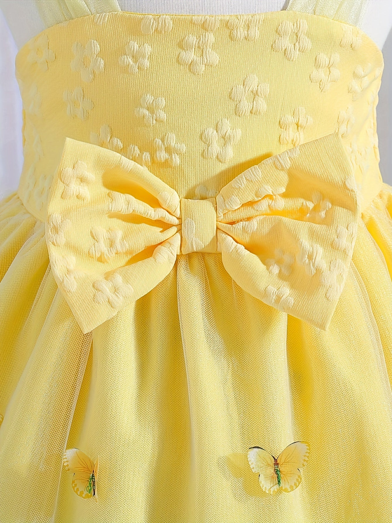 Baby Girl Clothing - School Season Gift - Baby Girl Summer Little Princess Butterfly Net- Elegant And Sweet Adorable Flower Girl Princess Dress, Suitable for Festivals And School Wear. Valentine'S Day Gift. Baby Girl Birthday Gift