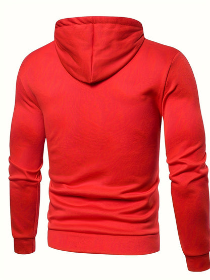 Men's Polka Dot Printed Hooded Jacket, Hooded Jacket with Zippers and Pockets, Men's Winter and Autumn Casual and Sporty Fashion