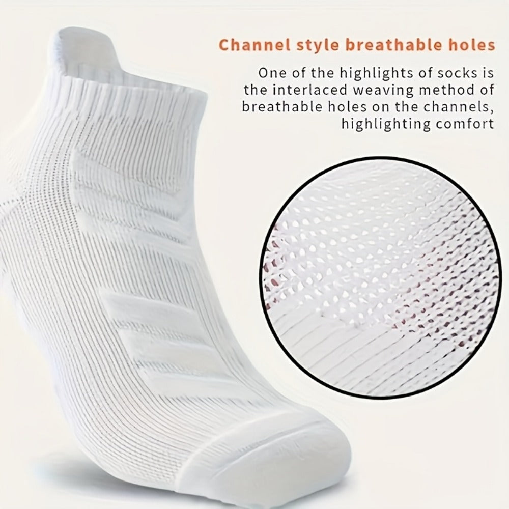 Men's Cushioned Basketball Ankle Socks - 5-Pair Pack