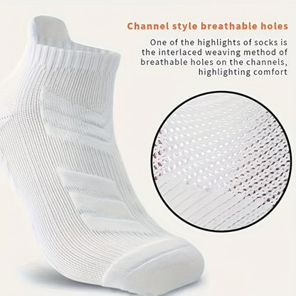Men's Cushioned Basketball Ankle Socks - 5-Pair Pack