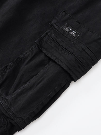 Men's Breathable Cotton Shorts with Multi-Pocket - Elastic Workwear Shorts Suitable for Outdoor,,, Casual Wear - Mid-Rise Pants with /Equipment Pockets