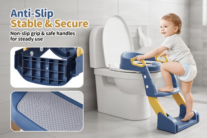 Toilet Potty Training Seat With Step Stool Ladder And Urinal, Safe & Comfortable Potty Chair With Anti-Slip Design, Adjustable Height, Soft Cushion, Foldable For Easy Storage, Perfect For Kids And Toddlers.easter Gifts For Kids.