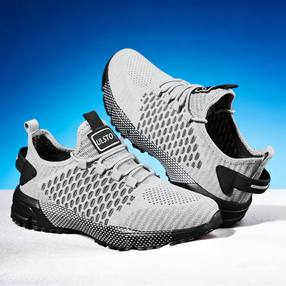 A Pair of Men'S All-Season Sports Running Shoes, Casual Street Style, Solid Color Design, Air Cushion, Lace-Up, Low Top, Imitation Fabric, Cloth Lining And Insole, Rubber Sole
