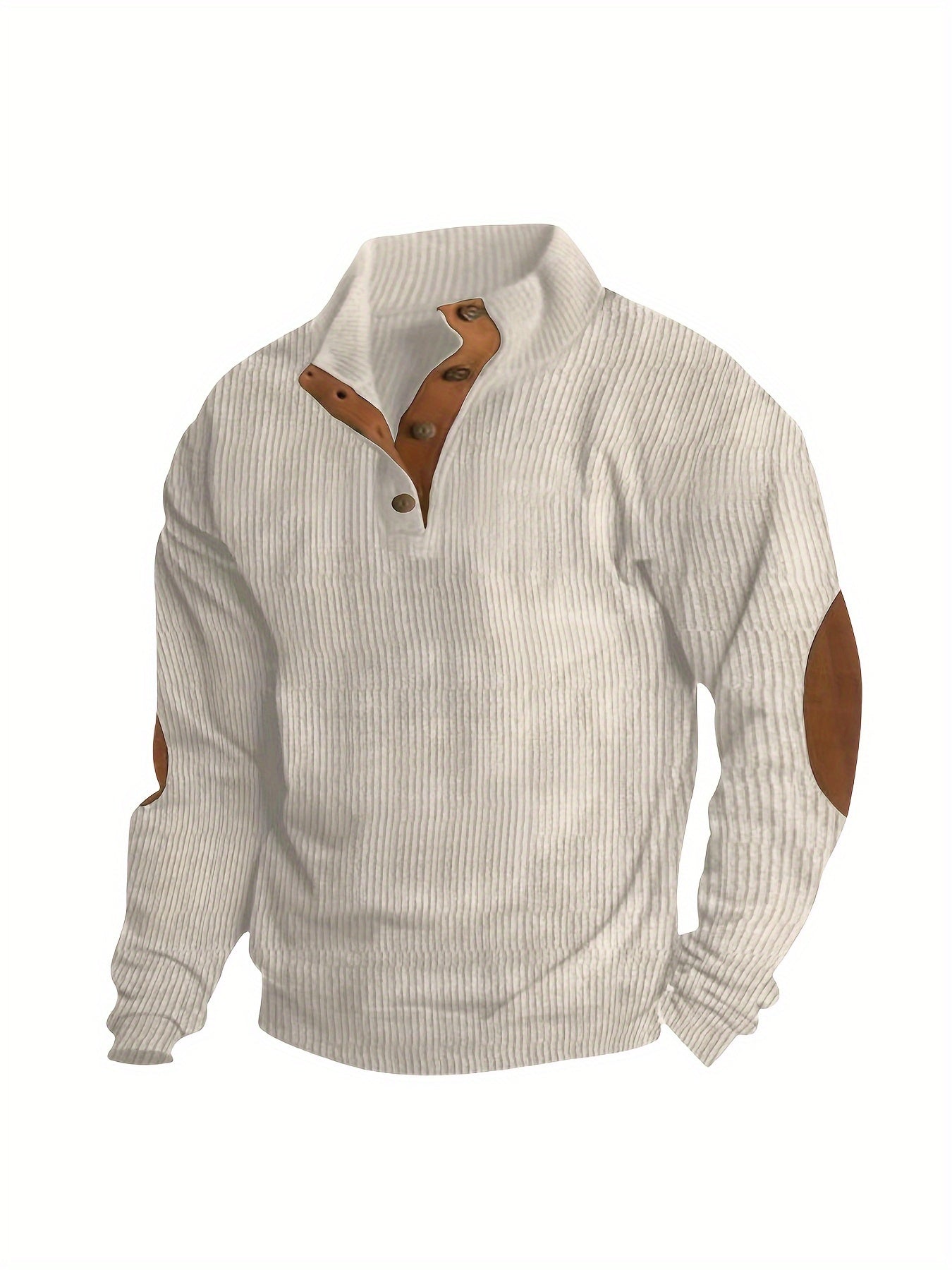 Men'S Autumn And Winter Outdoor Loose Jacket, Corduroy Casual Stand Up Collar, Long Sleeved Button Hoodie, Men'S
