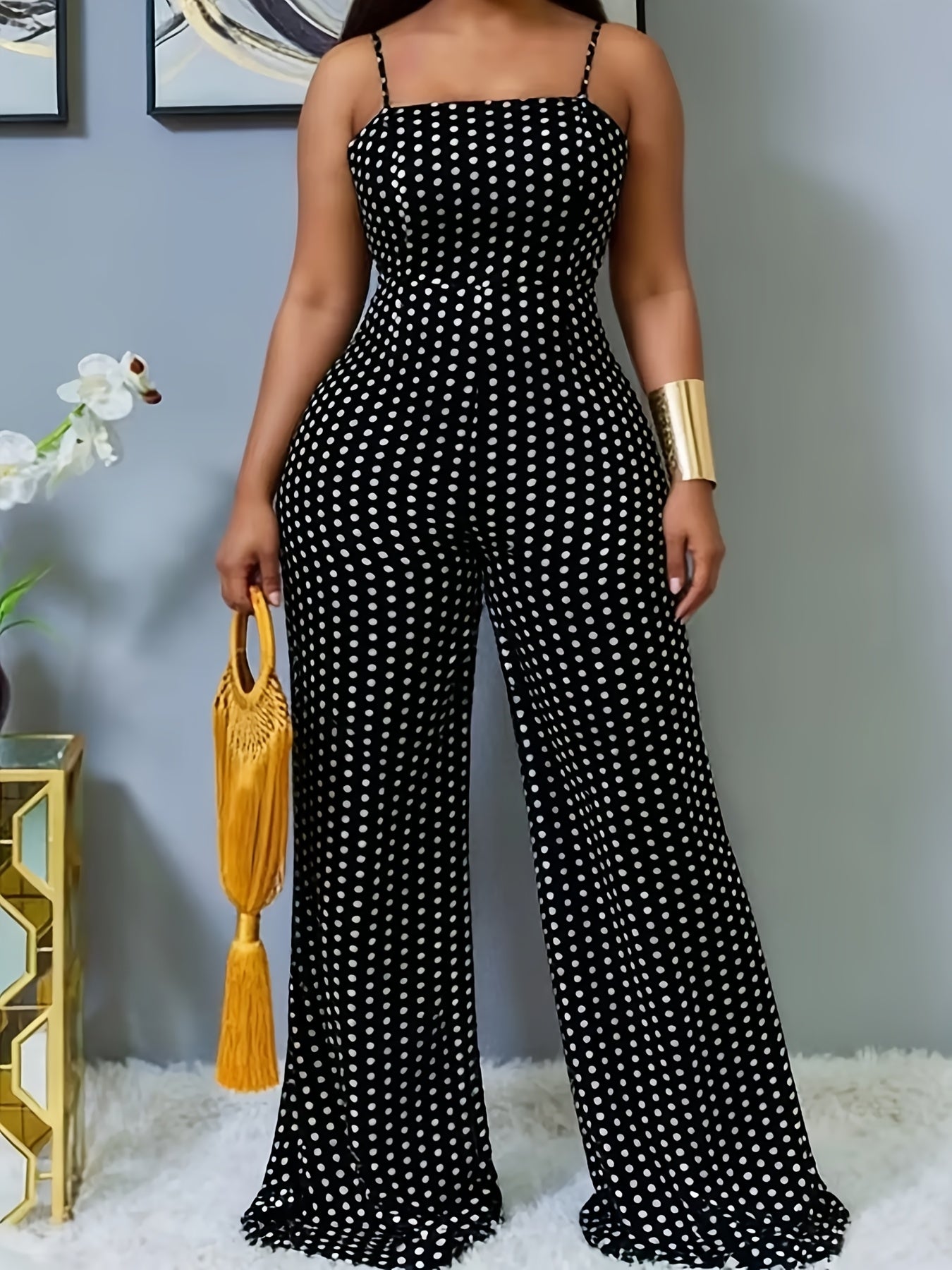 Summer Women'S Polka Dot Print Strapless Jumpsuit