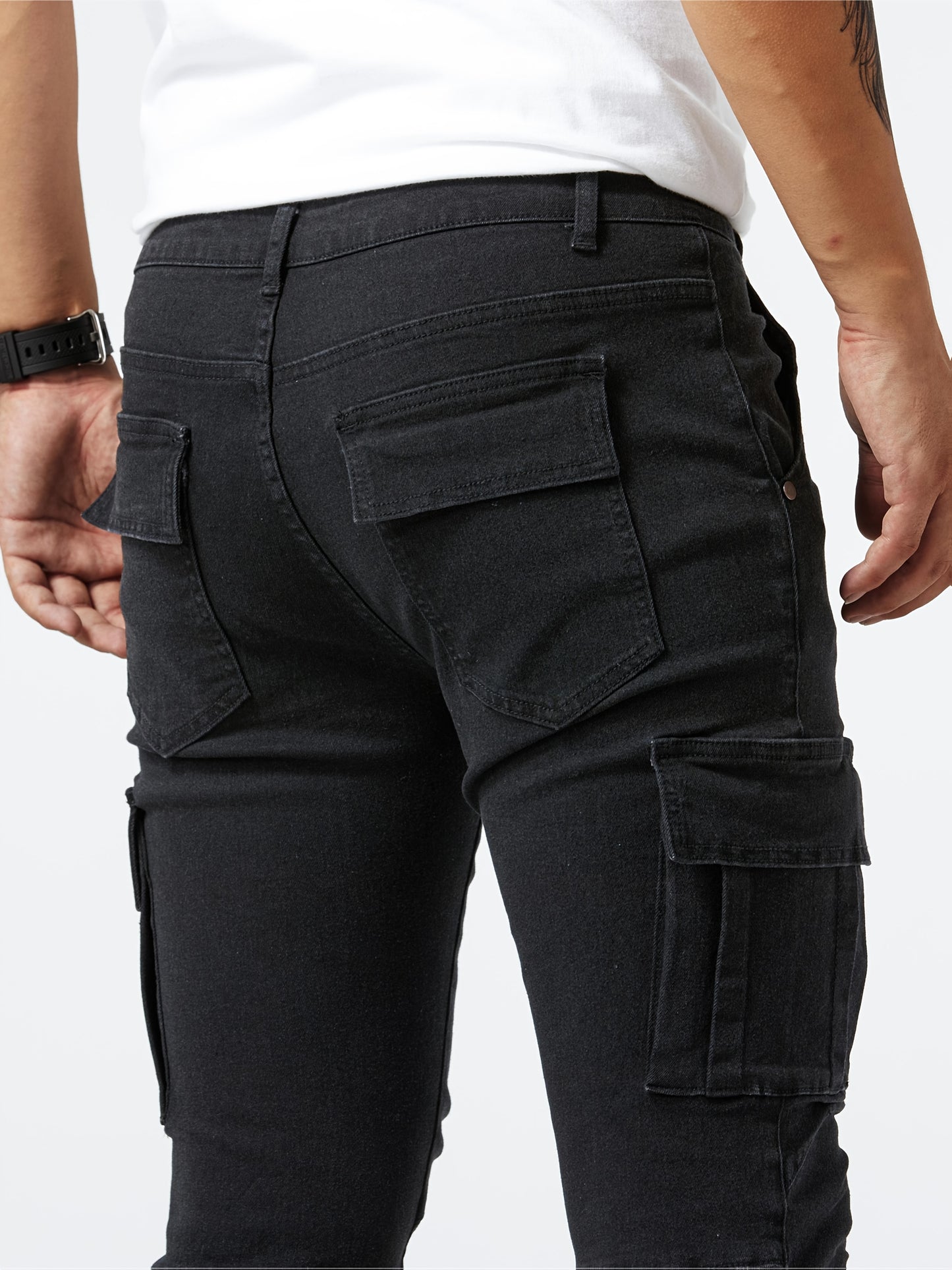 Classic Men'S Work Pants with Multiple Pockets And a Slim Fit