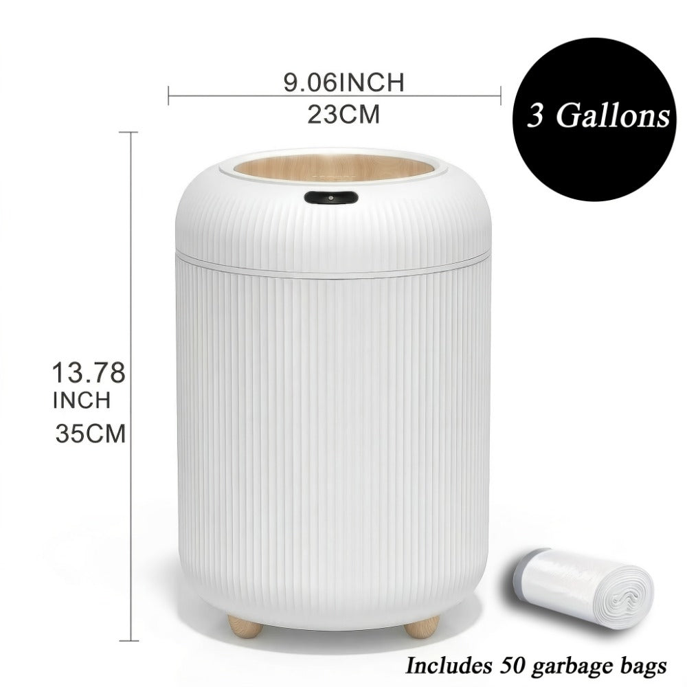 Touchless Smart Trash Can - Automatic Lid and Odor-Sealing Design