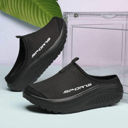 Women'S Casual Sports Platform Shoes Featuring Breathable Fabric Slip-On Design, Equipped with an EVA Sole, Round Toe, And Ankle Strap. These Non-Washable Casual Footwear Are Made in Quanzhou And Suitable for All Seasons