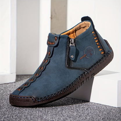 [Casual Outdoor Boots] Mens Ankle Boots Casual Loafers Shoes, Mens Boots Hand Stitching Outdoor Working Shoes