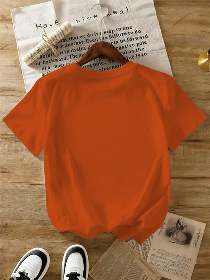 Women's America "Land of the Free" Bow & Flag Print T-Shirt - 4th of July Outfit, Casual Crew Neck Top with Map Design Suitable for Spring Summer, Gift (Local Shipping)