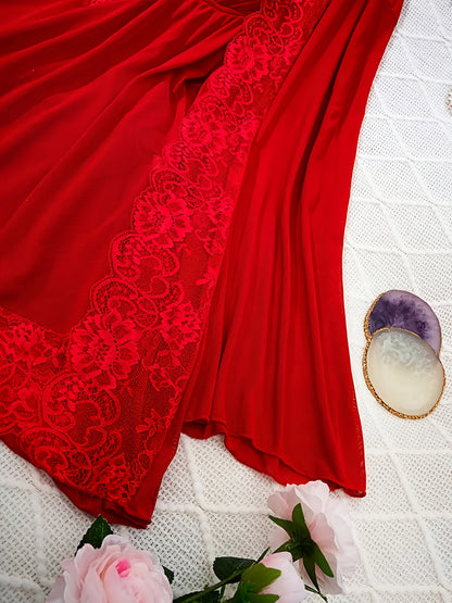 Sexy Red Sling Gown Set