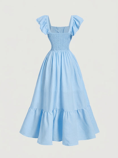 [Elegant Romantic Dress] Women's Spring/Summer Off-Shoulder Ruffled Waist Dress | Elegant Romantic Design, Showcasing Soft Temperament, Ideal for Dates, Outings And Daily Wear