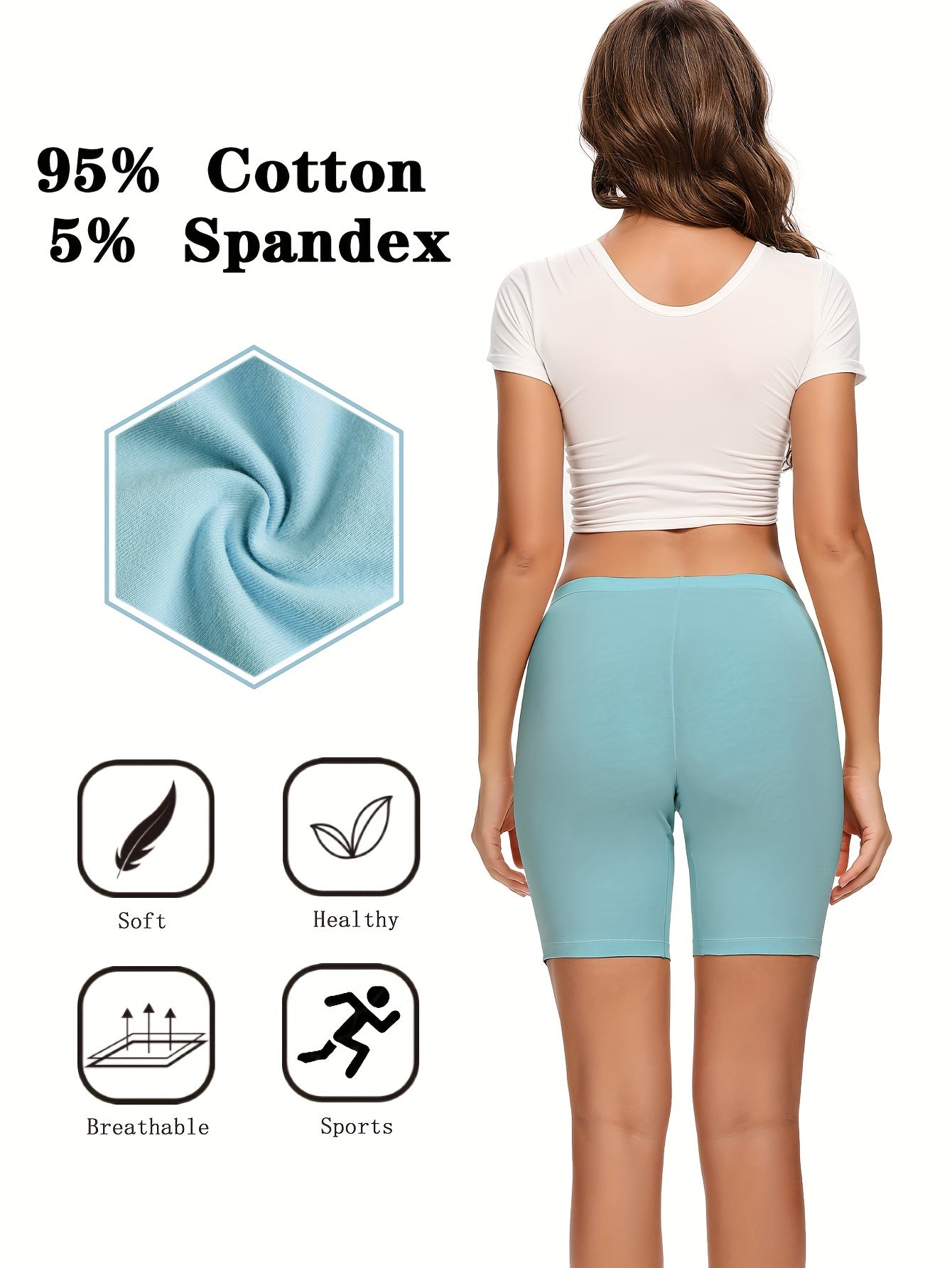 Molasus Womens Cotton Boxer Shorts Underwear Anti Chafing Bike Shorts Pack of 4