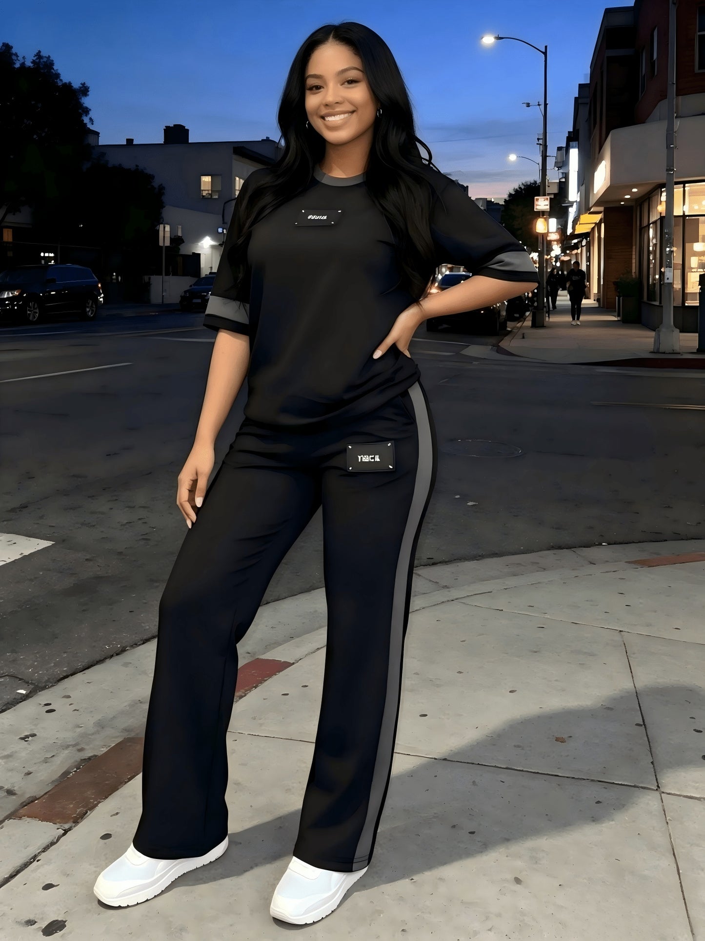 Women's Slate Grey High-Waist Slim-Fit Wide-Leg Pants - product view 34