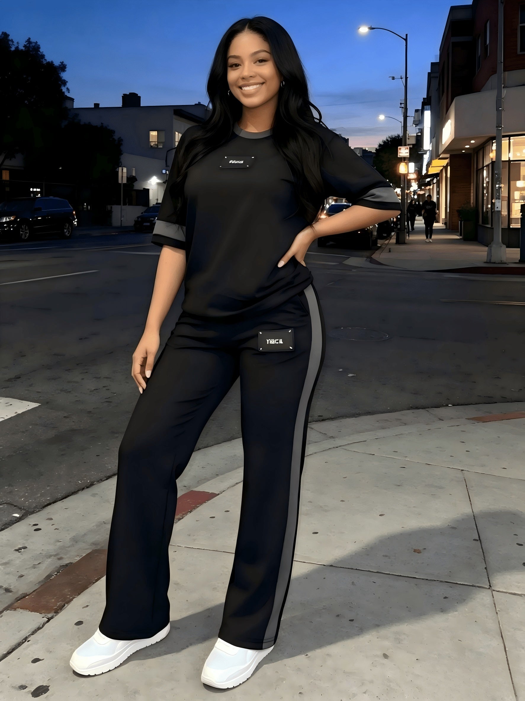 Women's Slate Grey High-Waist Slim-Fit Wide-Leg Pants - product view 34