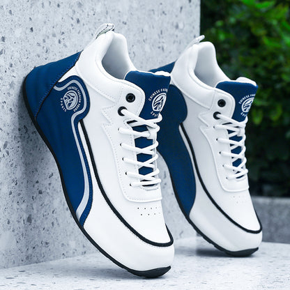[Sneakers] Men'S Spring New Road Running Shoes, Mid-Cut Lace Striped Hiking Boots with Fabric Lining for Excellent Comfort, Breathable And Cool, Versatile for Commuting And Sporty Casual Wear