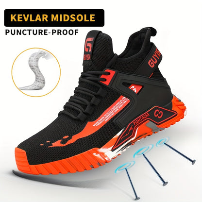 High-Top Work Boots for Men with Steel Toes, Comfortable And Non-Slip, Designed for Outdoor Activities And