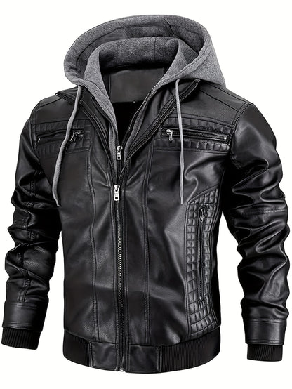 Men'S Stylish Jacket Featuring a Hood with Drawstrings, Several Zippered Pockets, Comfortable Ribbed Cuffs, Wind-Resistant for Outdoor Use, Perfect for Casual Streetwear, Suitable for Everyday Outings, And Makes an Excellent Gift