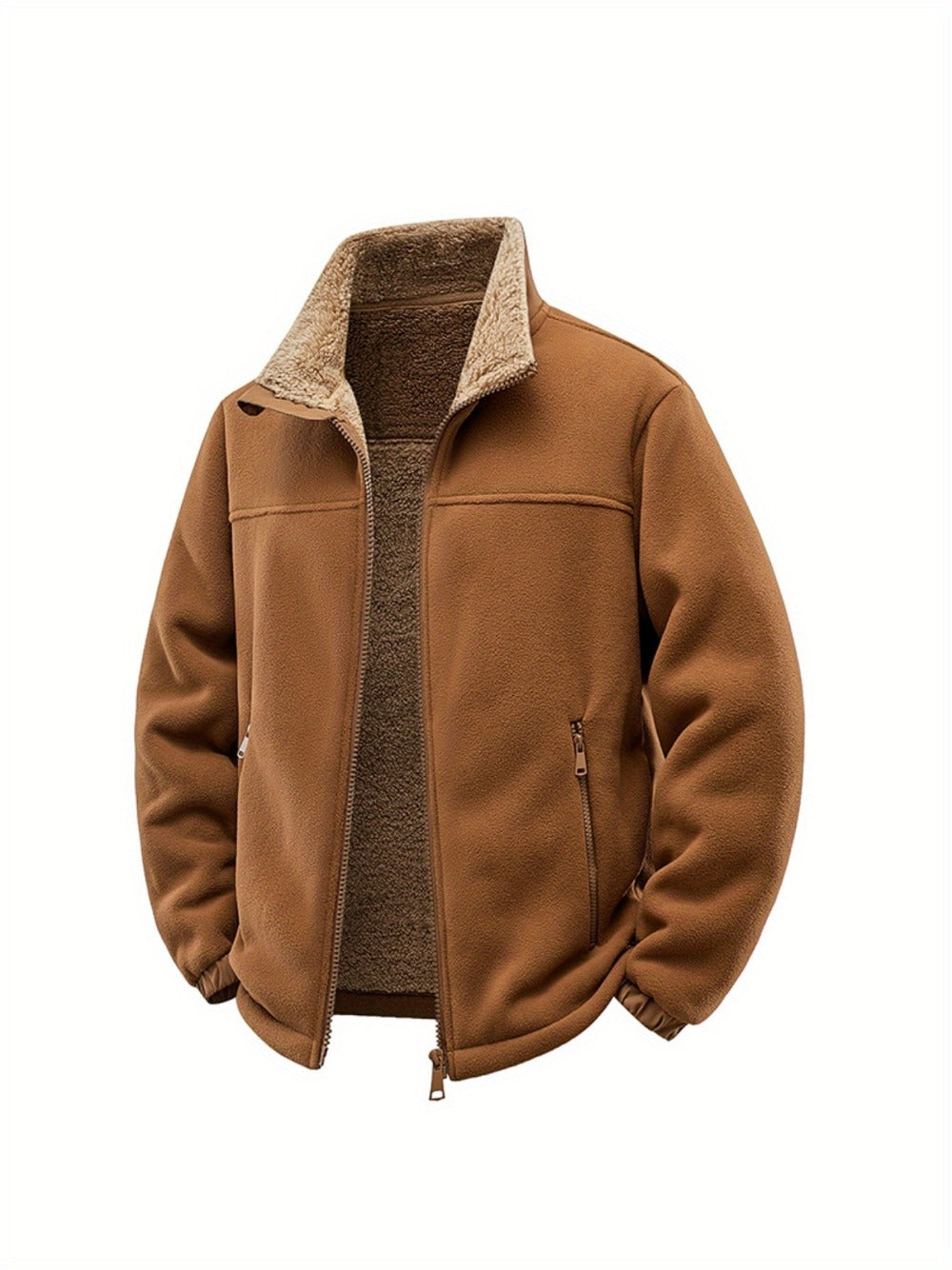 Men's Windproof Fleece Zip-Up Jacket Everyday 133
