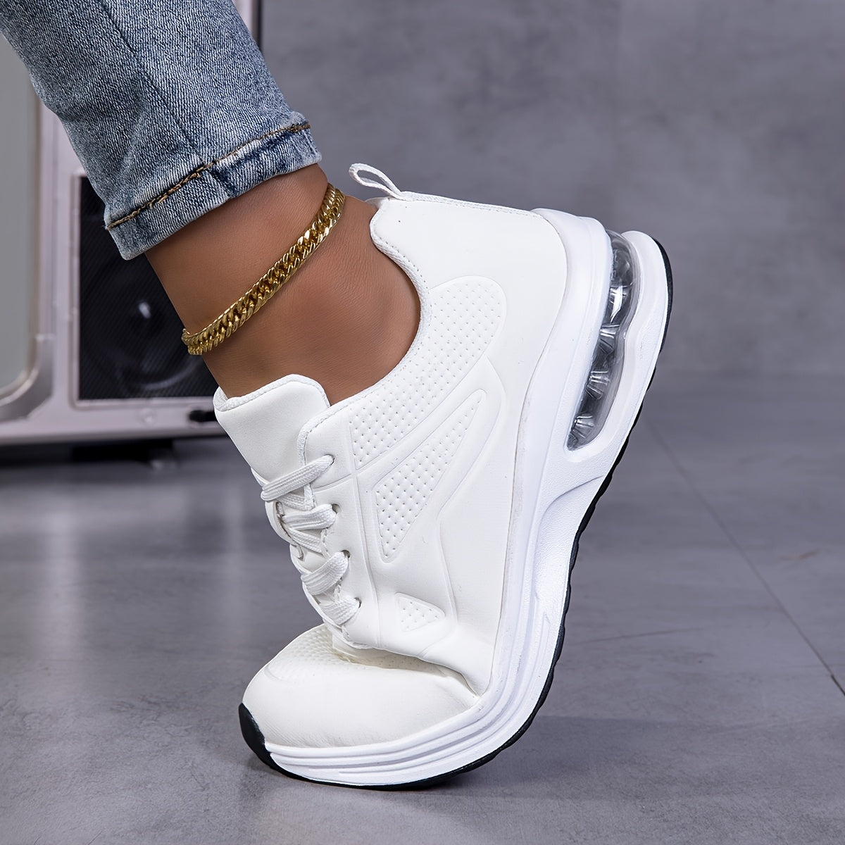 Spring Outdoor sneakers, Women'S Thick-Soled Height-Increasing Shoes, Women'S Autumn, Breathable Mesh Shoes, Air-Cushioned Shoes, Lightweight And Shock-Absorbing Soft-Soled Running Shoes, Women'S Skipping Rope Shoes, Outdoor Tennis Shoes
