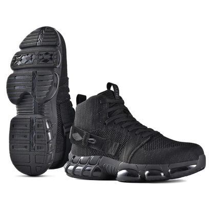 Men'S Steel Toe Boots Work Boots Anti-Crushing Slip Resistant Shoes Puncture Proof High-Tops