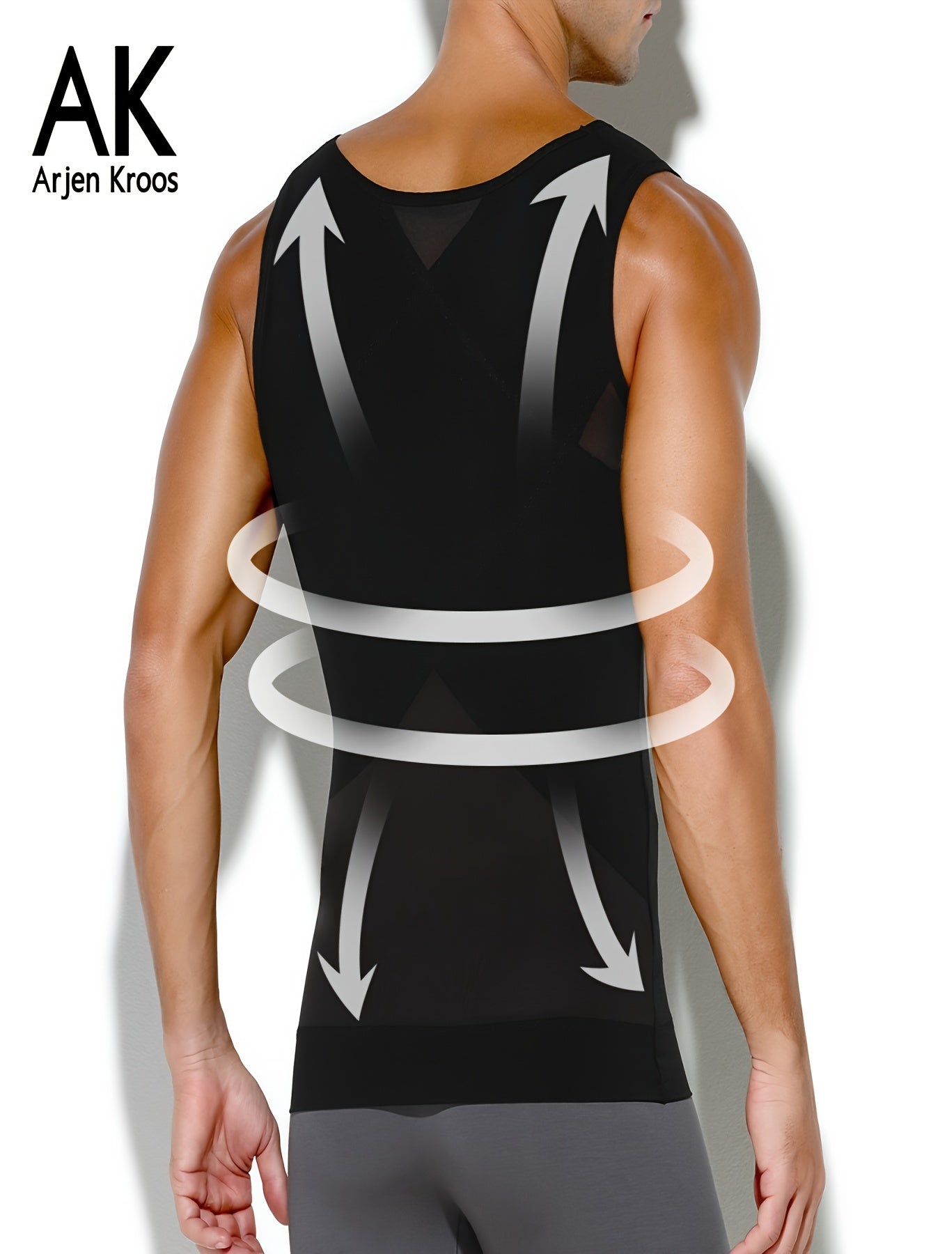 5-Pack Men'S Compression Shirts - Tummy Control Waist Trainer Vest, Sleeveless Body Shaper with Neoprene Filler, Medium Stretch Athletic Base Layer for Workout & Casual Wear, Ruched Design for Enhanced Support, All-Season Slimming Shapewear, Waist Trainer