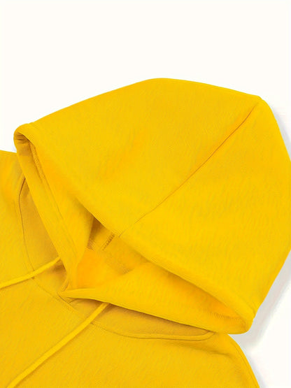 4 Simple Solid Color Hoodies with Kangaroo Pockets, Casual Hoodie for Men