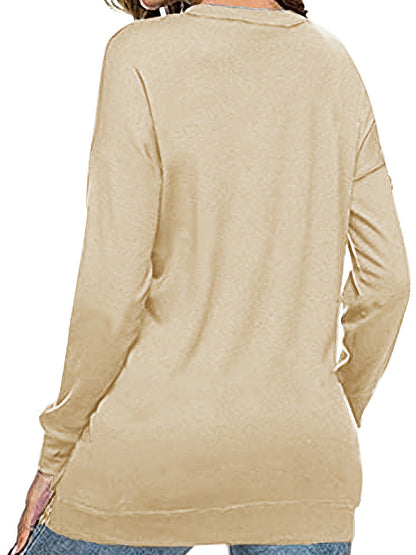 Women'S Autumn Winter Sweater, Long Sleeve Pullover Sweatshirt, Comfortable Casual Warm Style, Loose Fit Round Neck, Fashionable Street Style, 2026 Christmas Gift, Item, Essential Wardrobe Basic