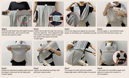 Vrbabies Baby Wraps Carrier Sling, Baby Carrier for Newborns And Toddlers, Skin-Friendly And Soft Front Baby Carrier Wrap Perfect Baby Gifts