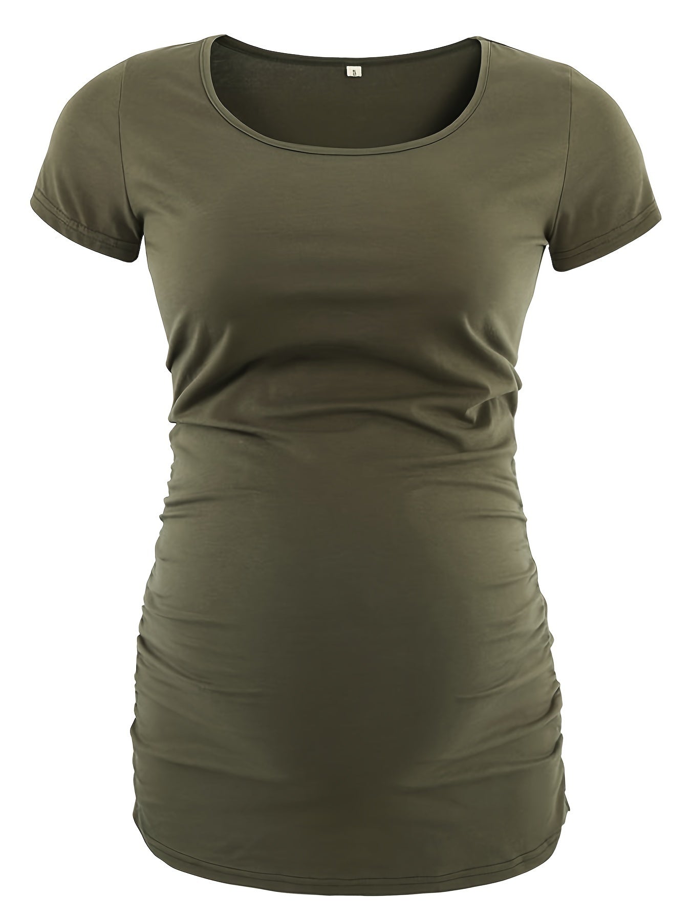 Women's Maternity Classic Side Ruched T-Shirt Tops Mama Pregnancy Clothes