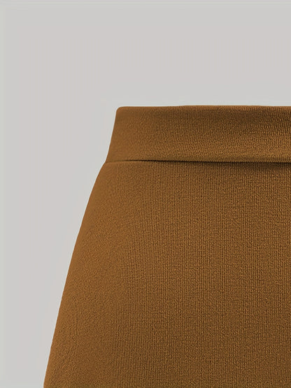Women's Autumn New High-Waist Irregular Split Skirt with Lining, Mid-Length 2-in-1 Tie Dress