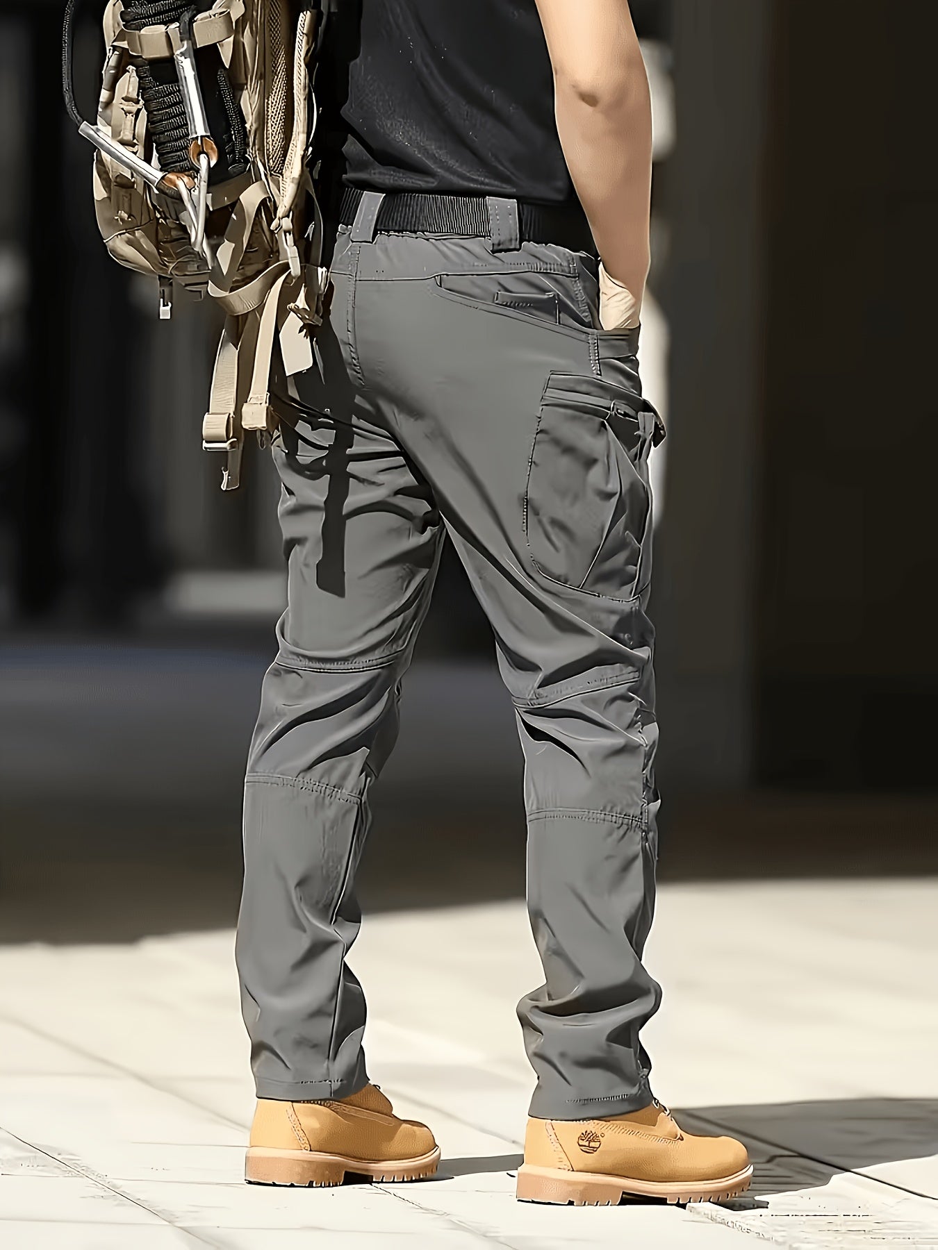 2-PCS Men'S Multi-Pocket Tactical Work Pants: Breathable, Durable, And Slim-Fit Outdoor Hiking Pants For Spring (Includes Free Waist Belt)