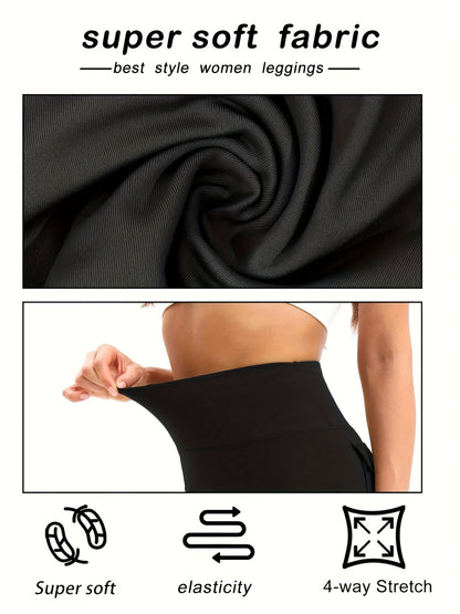 5pcs High Women'S High-waisted Gym Shorts With Pockets, Super Soft Tummy Control No See Through Workout Running Yoga Athletic Shorts Pants