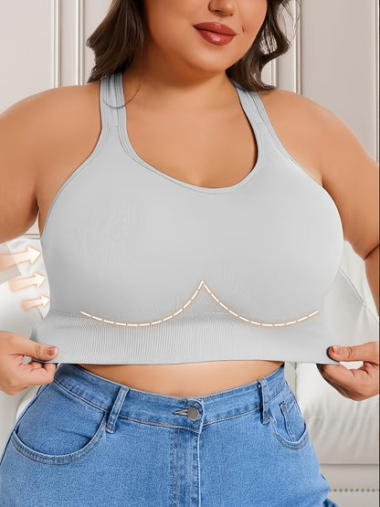 2pcs Women's Solid Color Sports Yoga Comfortable Push-up Bras - Underwear Suitable for Yoga And Exercise