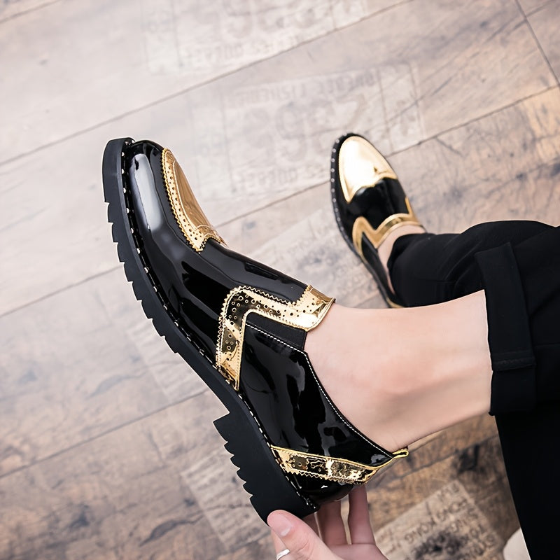 [Business Wedding Party] Men's Luxury Casual Set Wearing Fashionable Oxford Shoes - Comfortable Anti-Slip Business Wedding Party Holiday Formal Le Fu Shoes