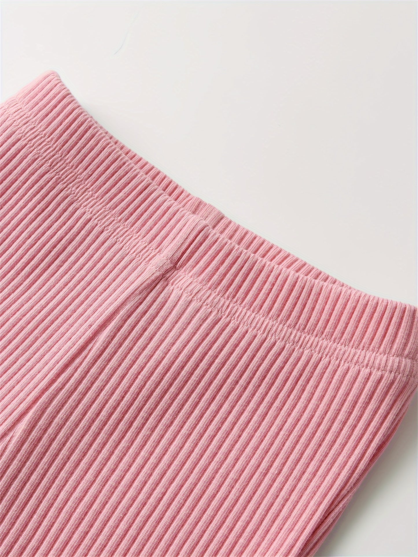 Kukitty Infant Baby Girl 3pcs Solid Color Flare Pants Casual Ribbed Leggings, for Outdoor