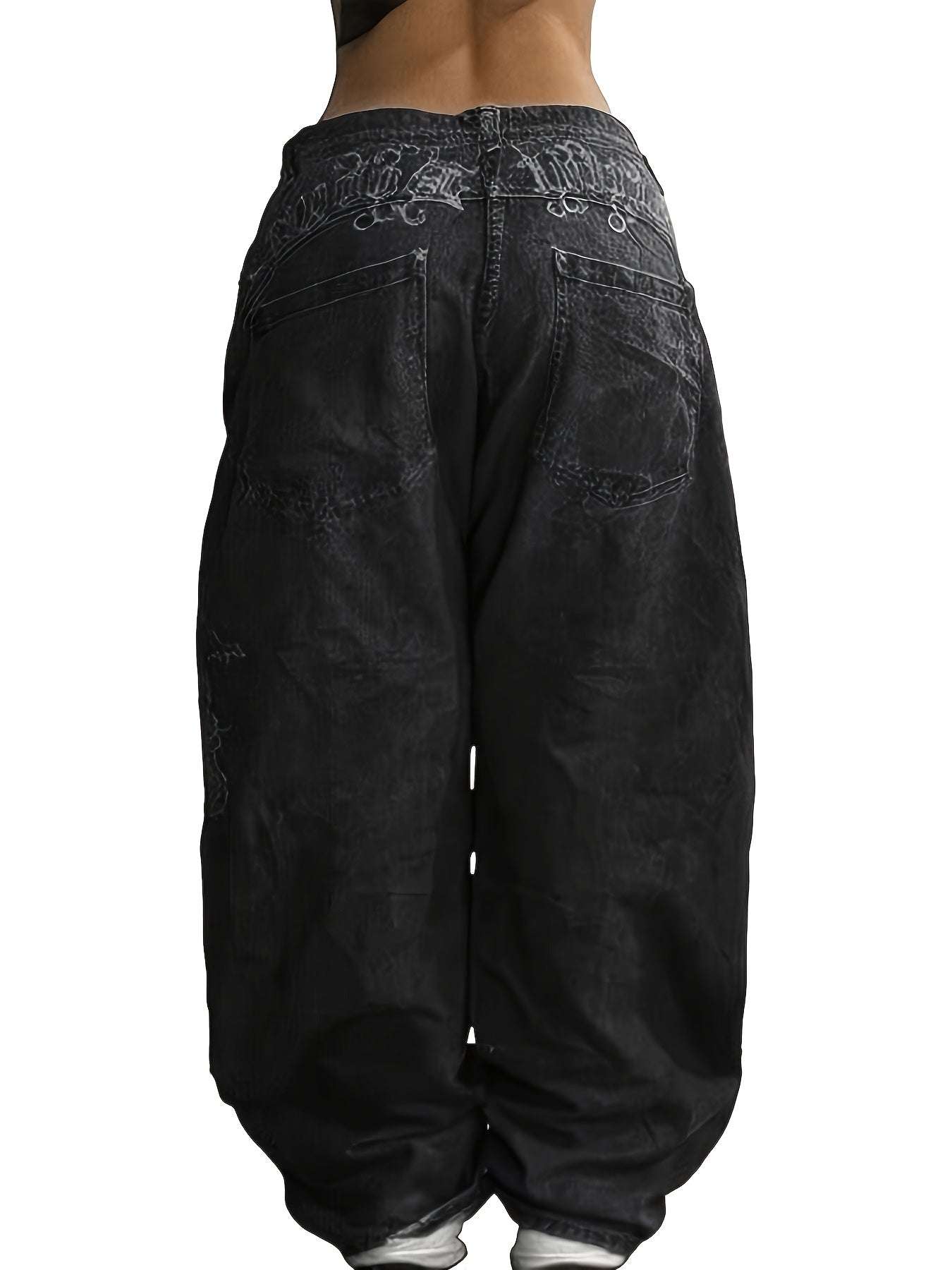 Women Hip Hop Baggy Jeans Trendy Mid-Low Waisted 90S Vintage Denim Pants Baggy Vintage Jeans Streetwear