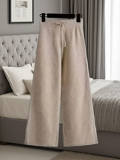 Women's Brick Red Knit High-Waist Long-Sleeve Pants - product view 28