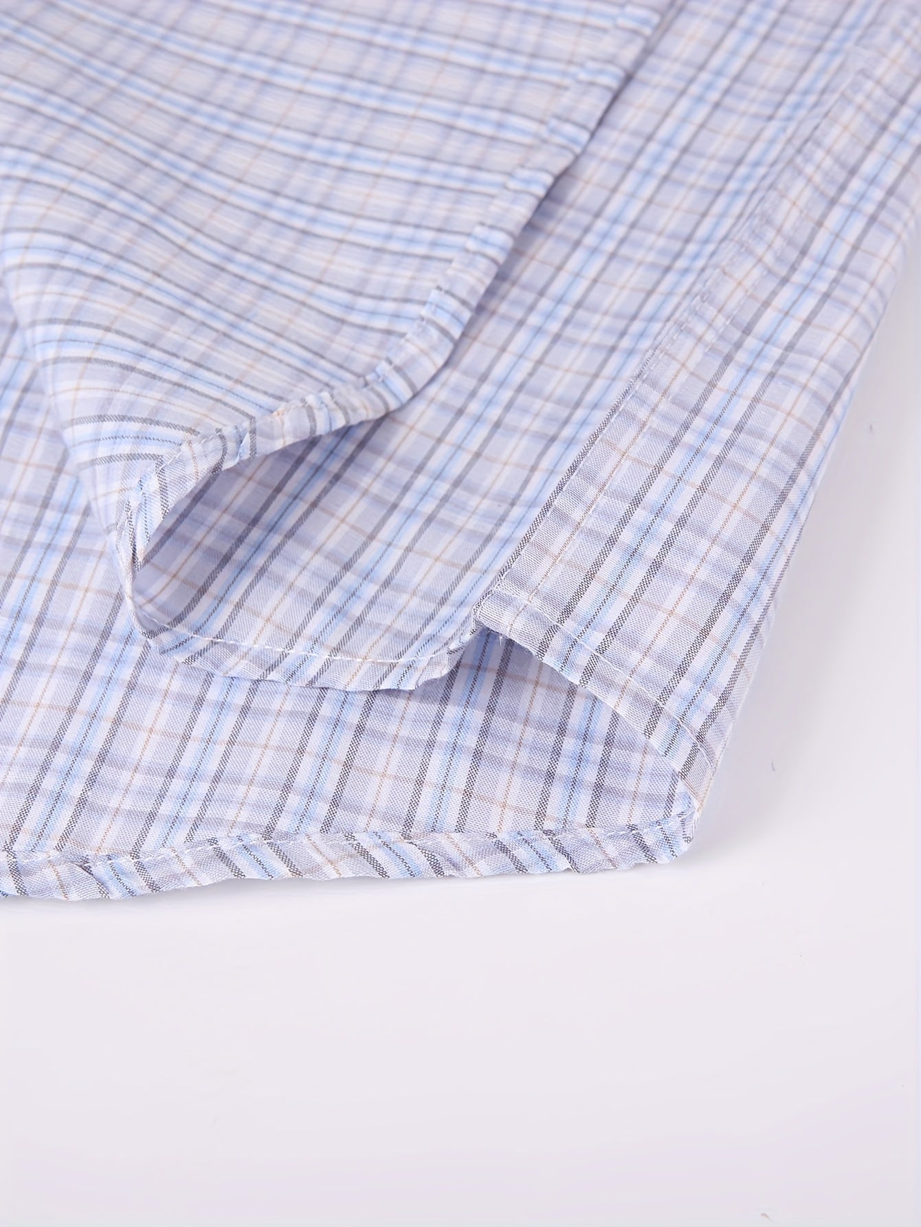 ! Men's Plaid Long Sleeve Shirt - Casual Button- with Pocket, 50% Cotton 50% Polyester, Comfortable Street Style & Commute Essential Fall Wardrobe