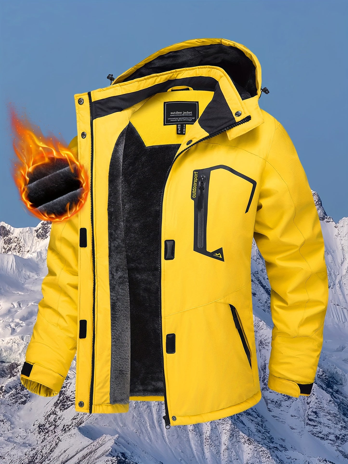 Winter Jacket for Women - Women's Ski Snowboard Jacket Thermal Fleece High Quality Insulated Snow Jacket Casual Work Jacket Outdoor Sports Coat Windbreaker Parka 4 Pockets Camping Snow Jacket Windproof Hood Warm Winter Hiking Fleece Lined Jacket