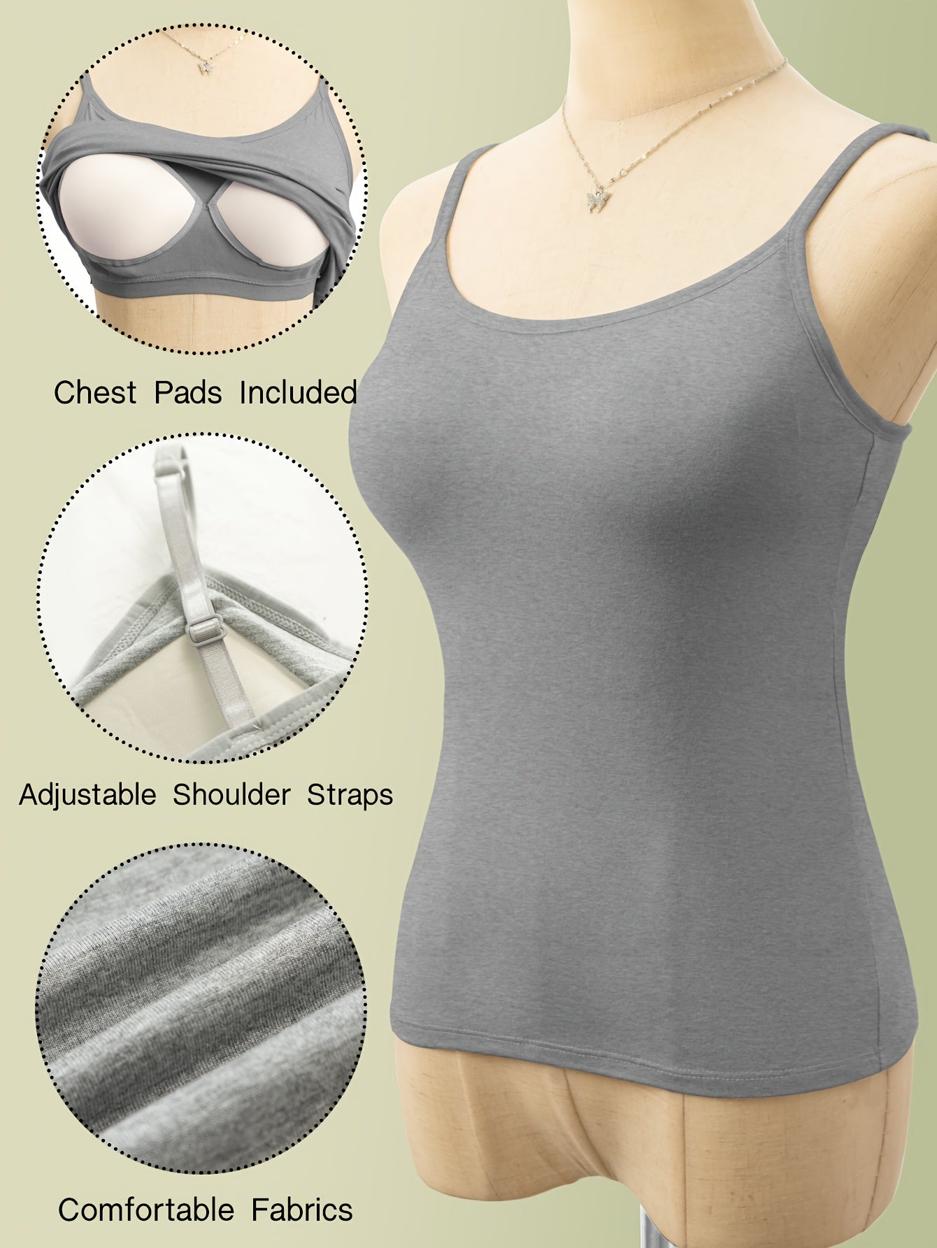 Women'S One-Piece Summer Loungewear Featuring Integrated Bra Padding, Camisole Style, Wire-Free
