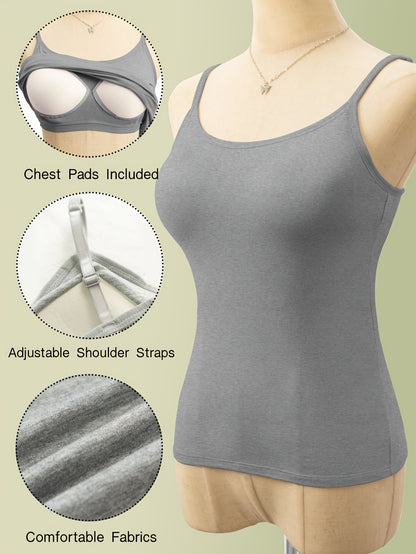 Women'S One-Piece Summer Loungewear Featuring Integrated Bra Padding, Camisole Style, Wire-Free