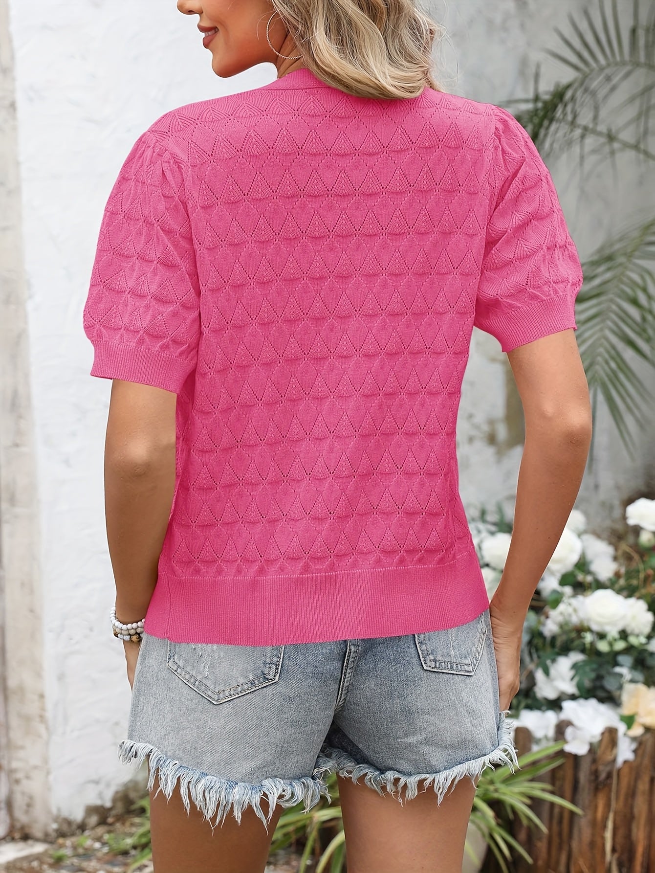 Lightweight Crocheted Short Cardigan for Women Featuring Puff Sleeves; a Breathable, Comfy, And Versatile Top Ideal for Spring And Summer
