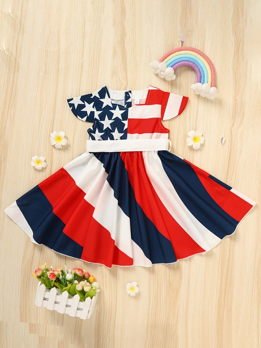 Girls' Patriotic Twirl Dress - Stars & Stripes