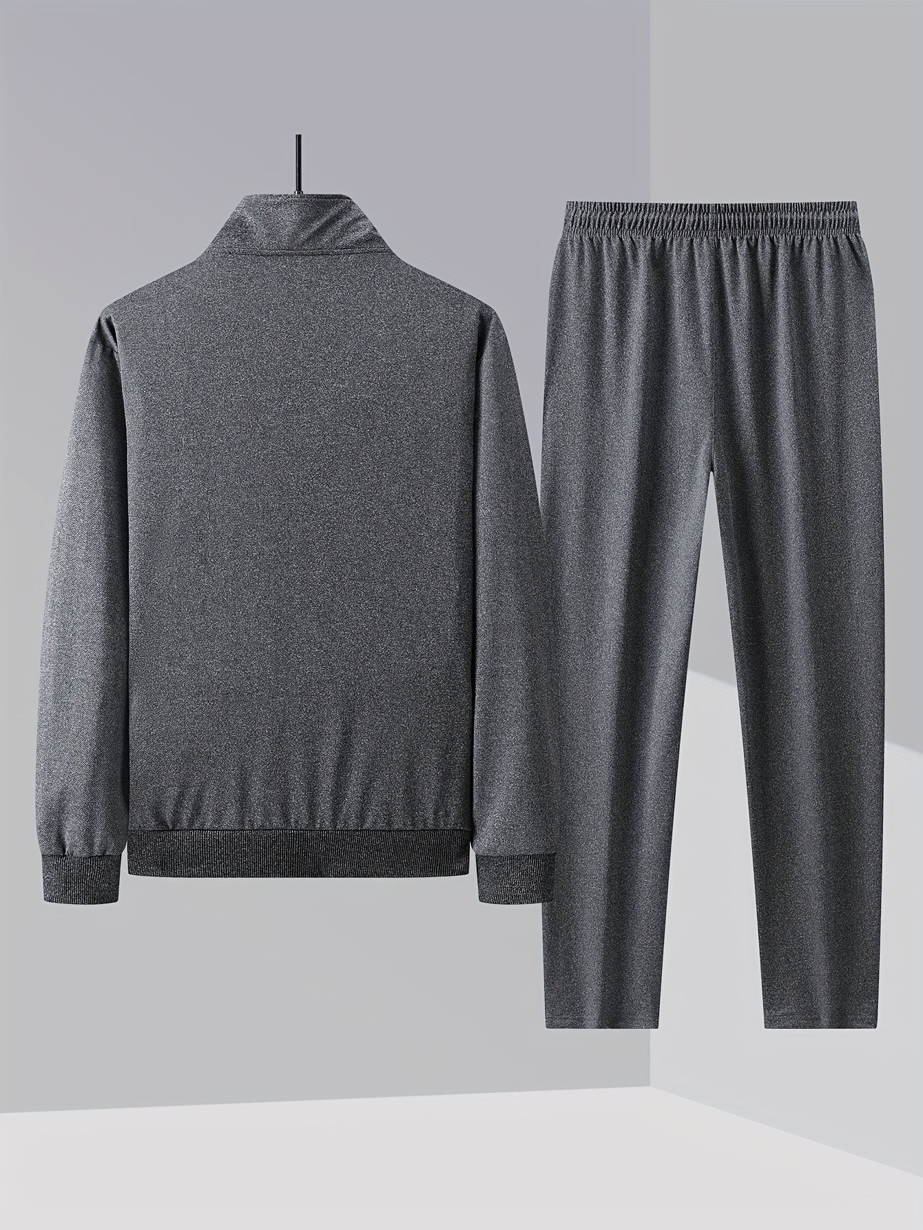 Men'S Casual Zip-Up Jacket And Sweatpants Set for Spring And Autumn Sports
