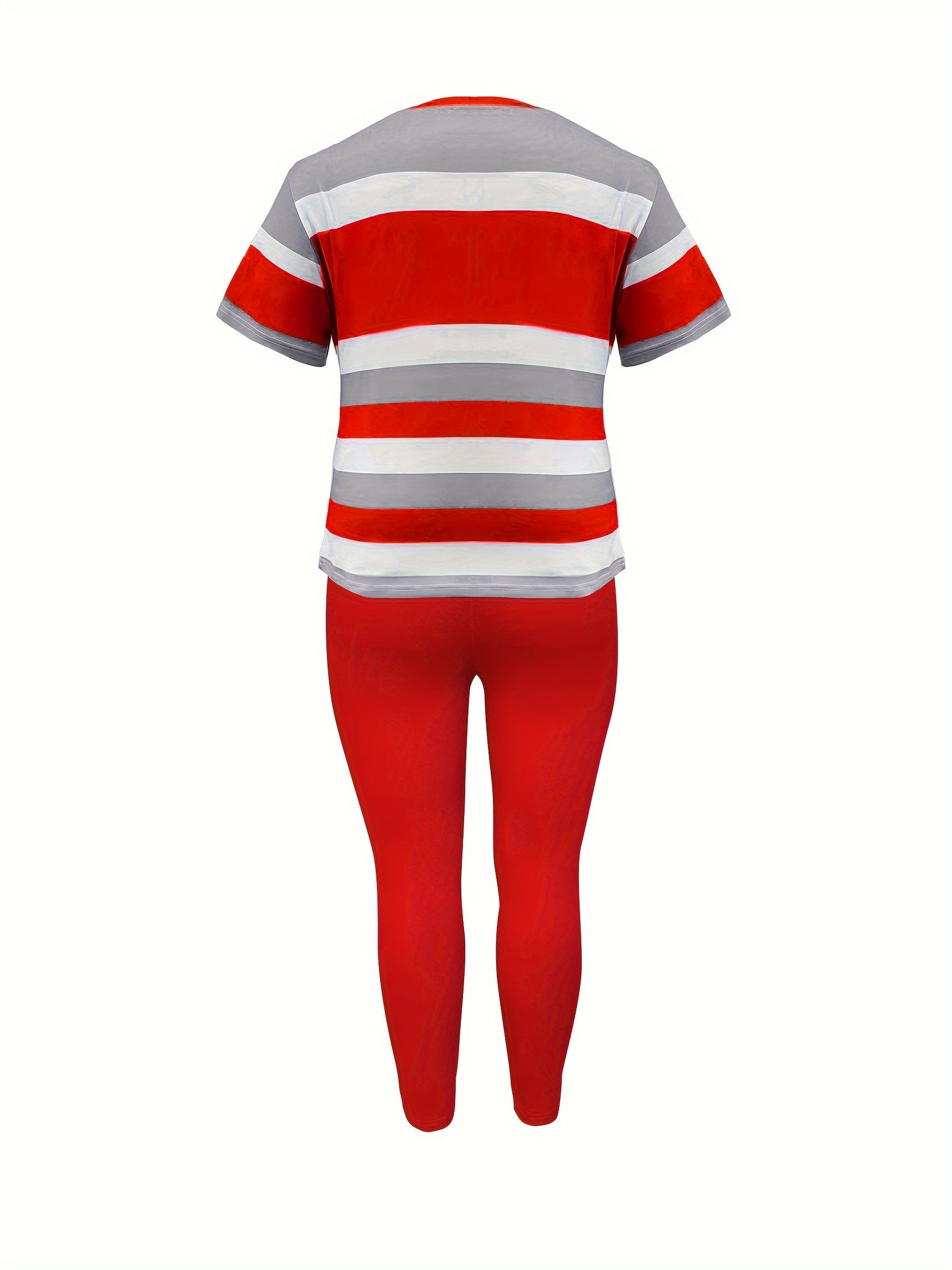 Women's Red Polyester Short-Sleeve Pants - product view 12